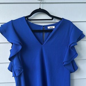 ☀️BOGO Item First Love Royal Blue Flutter Sleeve Dress with Pockets☀️